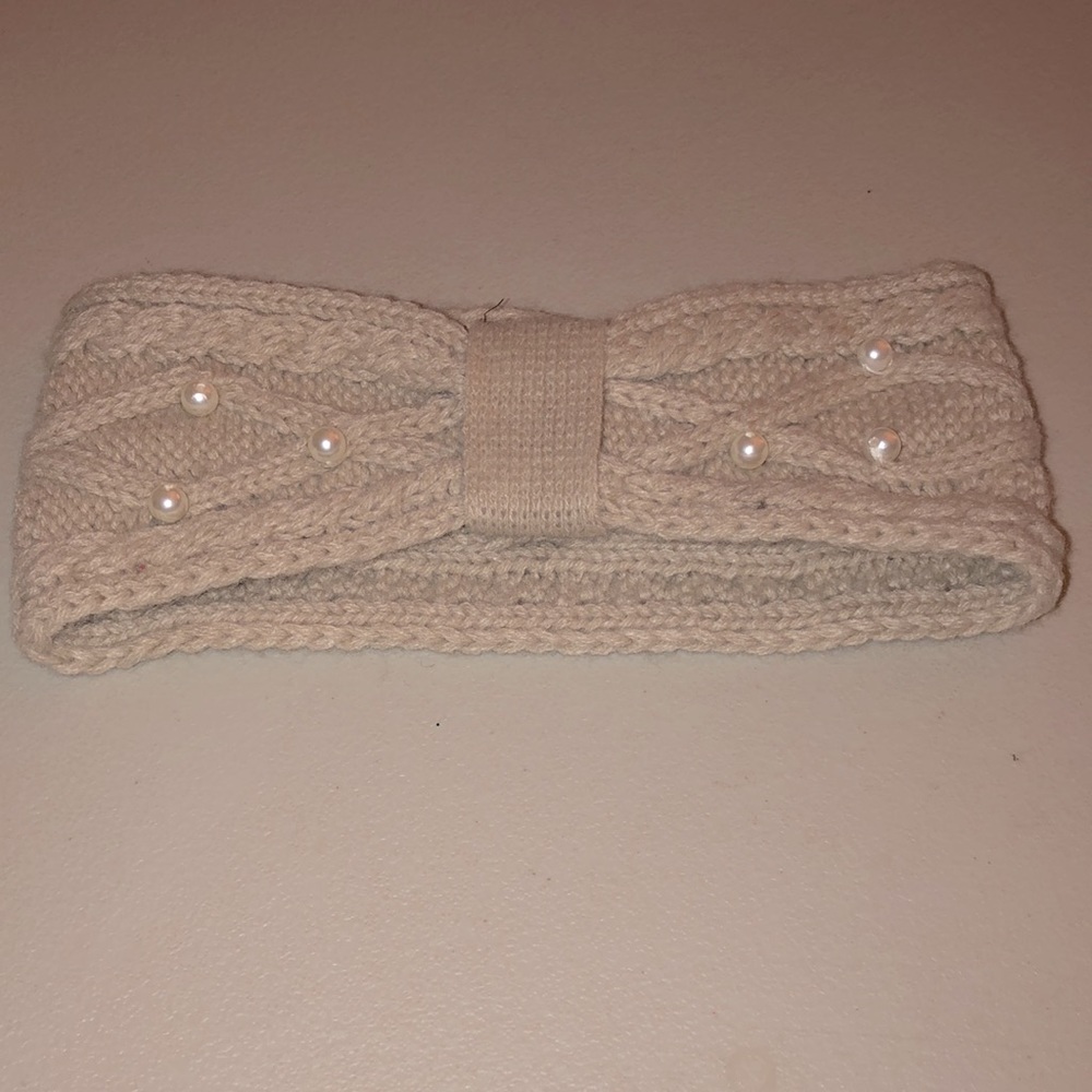 Women’s Knit Pearl Beaded Headband
